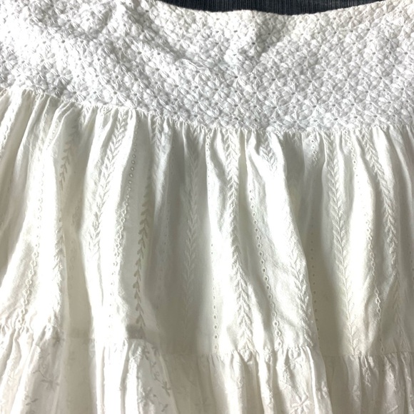 Lauren Ralph Lauren Jeans Co Boho Eyelet Midi Skirt A-line Cotton White Size 12 - Picture 3 of 10